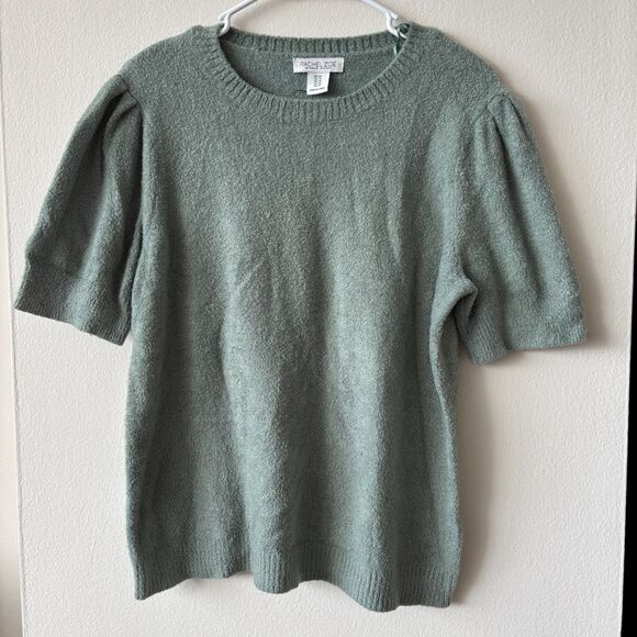 Rachel Zoe Green Short Sleeve Sweater - Size 1X - Picture 1 of 6